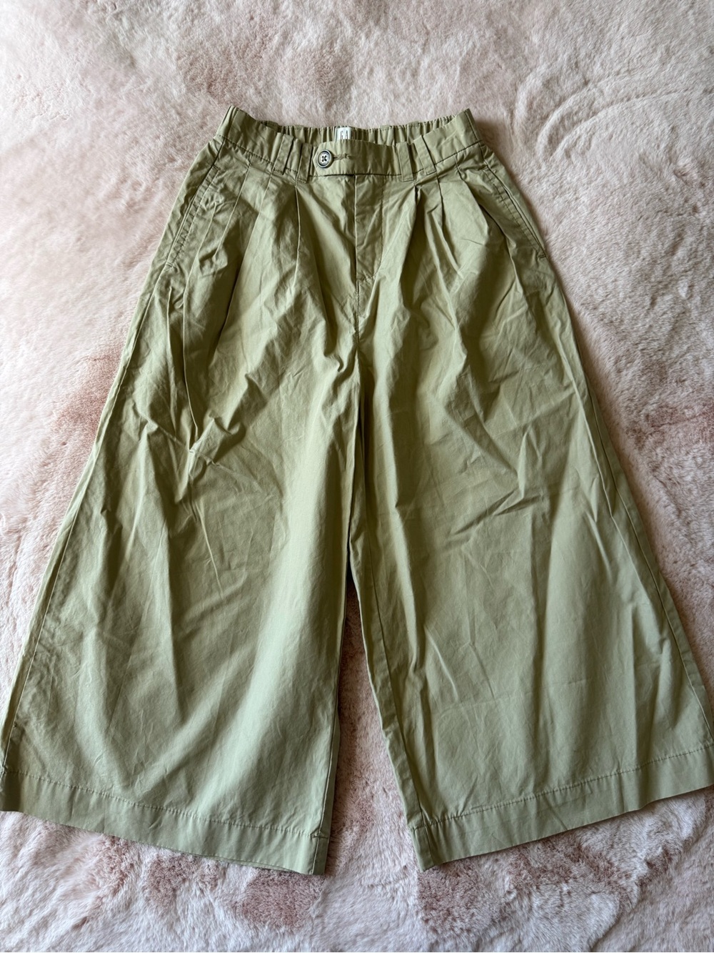 Gap x Dôen Girls High-Rise Khaki Trousers Size Small (6-7)